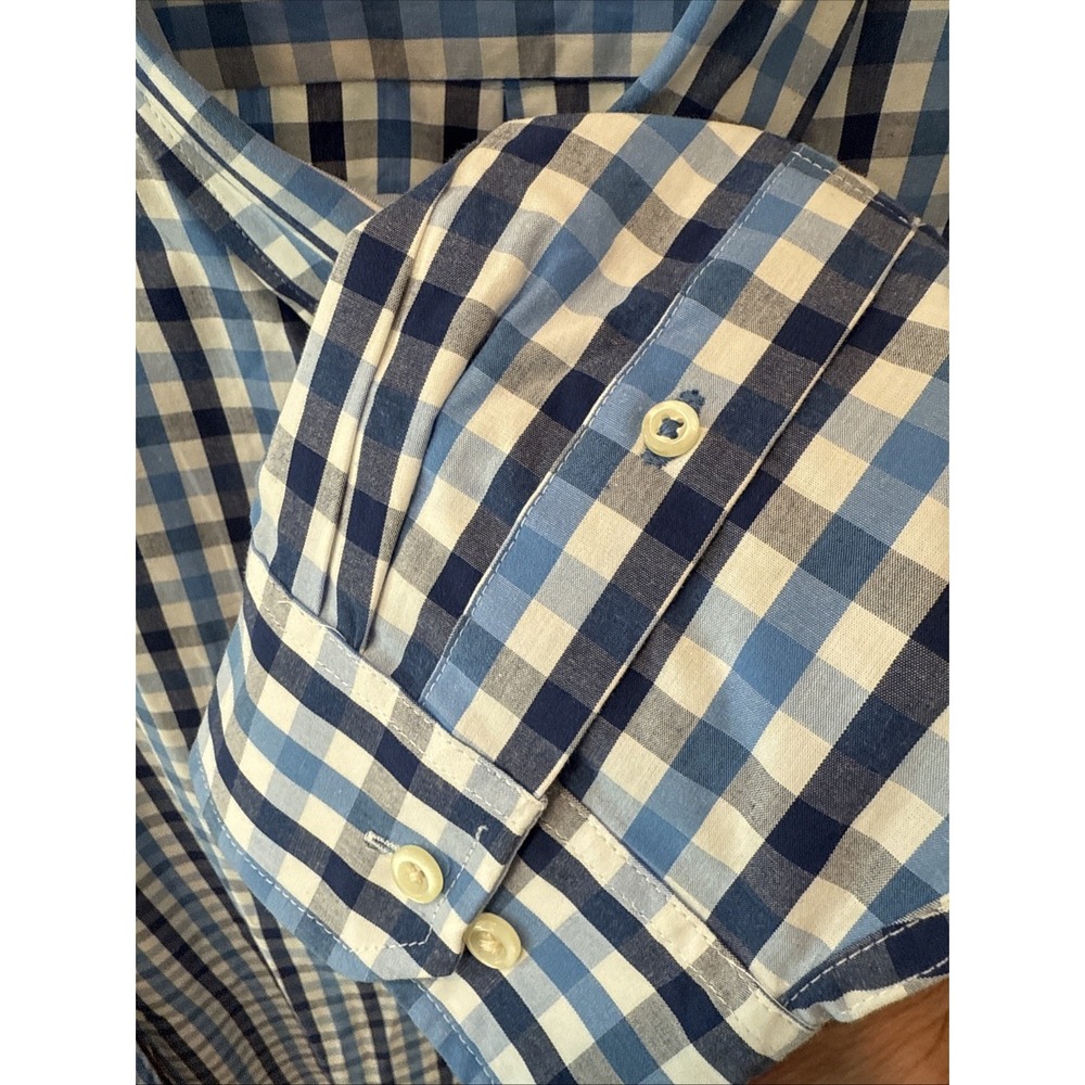 IZOD Mens Long Sleeve XXL Casual Shirt New with Tags Plaid Blue Preppy - Picture 4 of 5